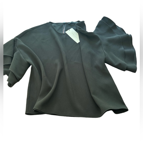 Zara Black Ruffle Sleeve Blouse - Picture 5 of 9